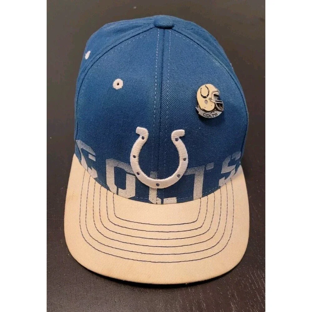 Indianapolis Colts Hat Cap Fitted YOUTH Blue White Reebok NFL Football JAKE EMBR